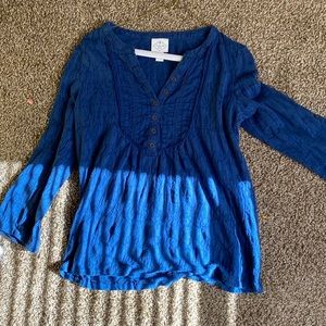 Blue long sleeved shirt